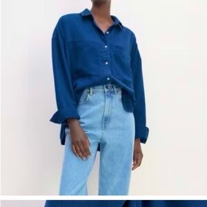 Boxy Overshirt in Blue